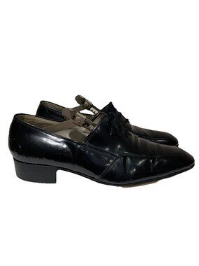 John Weitz Patent Leather Formal Shoes Mens Size 10.5 Black Tuxedo Made in Spain